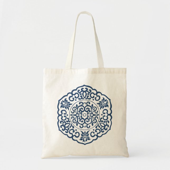 Chinesische Medallion blau Tragetasche (Vorne)