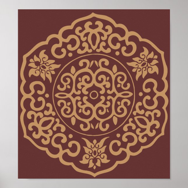 Chinesische Medallion gelb Poster (Vorne)