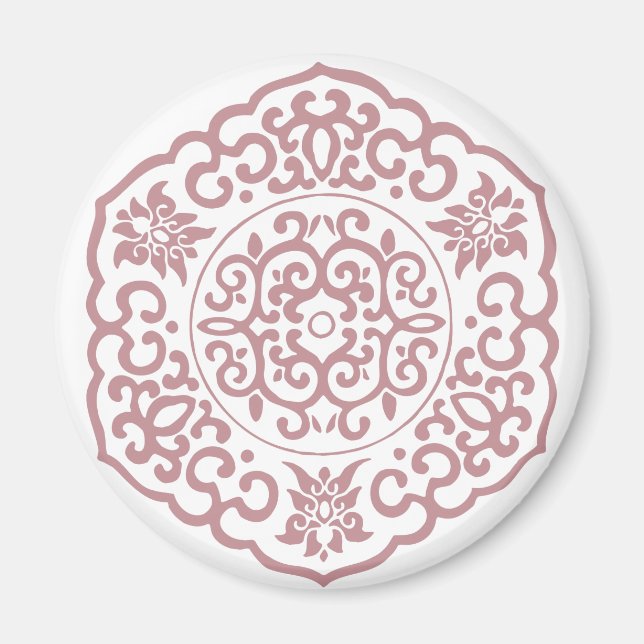 Chinesische Medallion rosa Magnet (Vorne)
