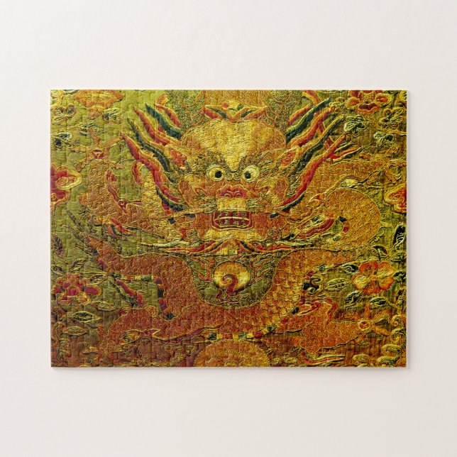 Chinesische Ming-Dynastie Stickerei des goldenen (Horizontal)