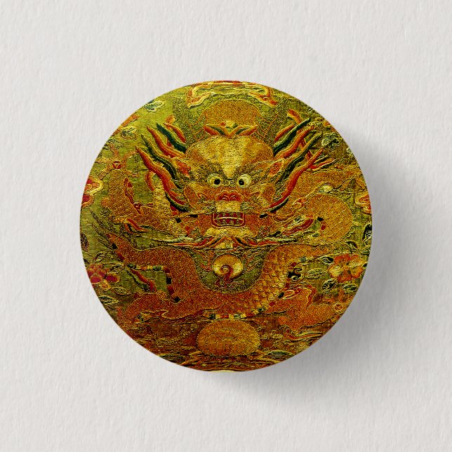 Chinesische Ming-Dynastie Stickerei des goldenen Button (Vorderseite)