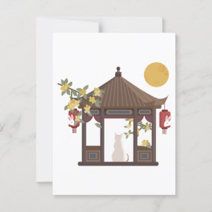 Chinesische Mondkatze Mitte des Herbstes im tradit Postkarte