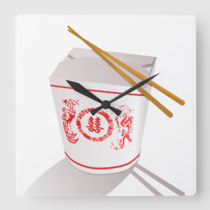 Chinesische Nahrungcarryout Wanduhr