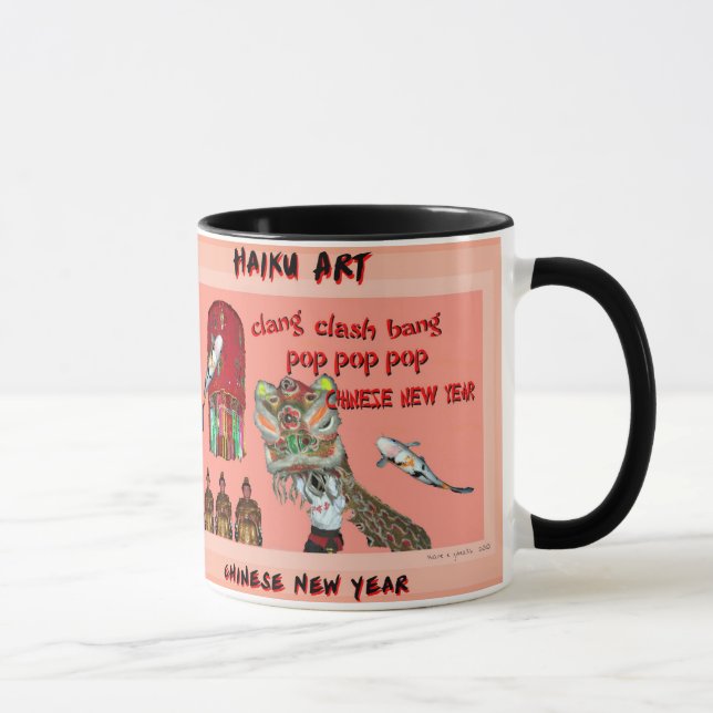 Chinesische neues Jahrhaiku-Kunst-Tasse Tasse (Rechts)