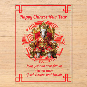 Chinesische Neujahrskarte-Gästekarte für Pferde Acryleinladungen