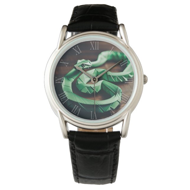 Chinesische Neujahrsschlange Origami Zodiac Birthd Armbanduhr (Vorderseite)
