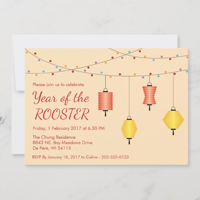 Chinesische Neujahrsspezifische Party Einladung (Vorderseite)