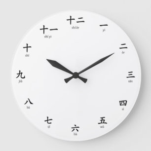 Chinesische Nummern mit Pinyin-Bildung Große Wanduhr