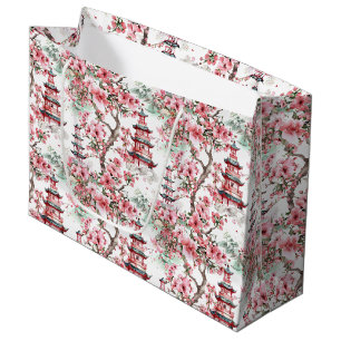 Chinesische Pagode - Kirschblüten (10) Große Geschenktüte
