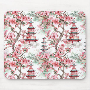 Chinesische Pagode - Kirschblüten (10) Mousepad