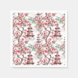 Chinesische Pagode - Kirschblüten (10) Serviette