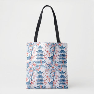 Chinesische Pagode mit Kirschblüten (5) Tasche