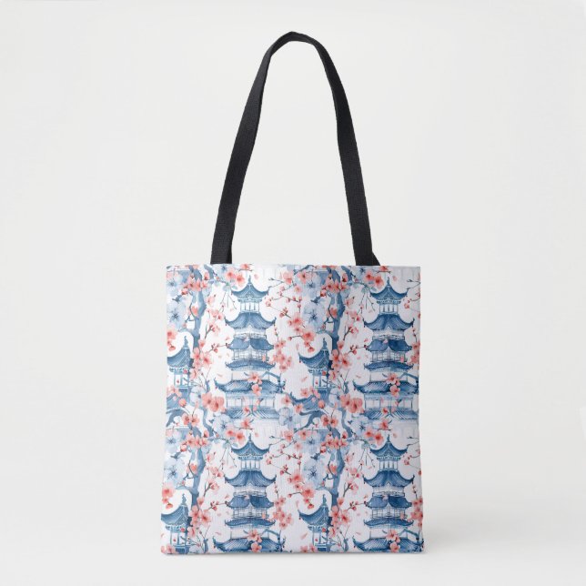 Chinesische Pagode mit Kirschblüten (5) Tasche (Vorderseite)