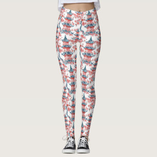 Chinesische Pagode mit Kirschblüten (6) Leggings