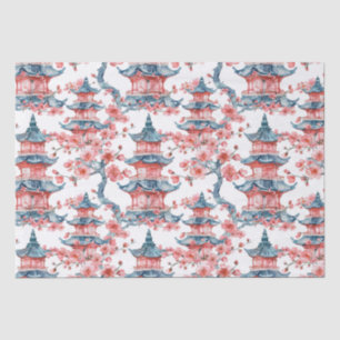 Chinesische Pagode mit Kirschblüten (6) Seidenpapier
