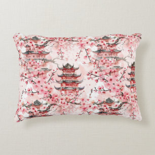 Chinesische Pagode mit Kirschblüten (7) Dekokissen