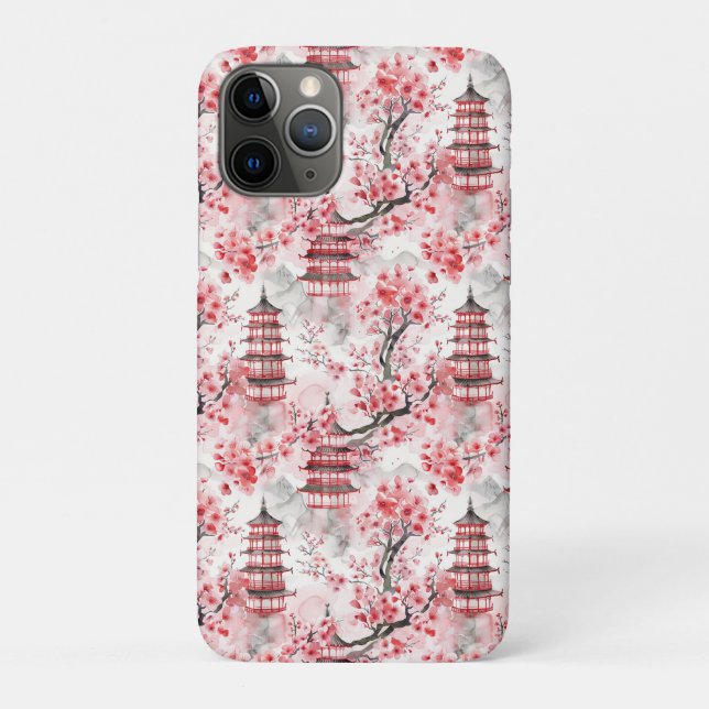 Chinesische Pagode mit Kirschblüten (9) Case-Mate iPhone Hülle (Rückseite)