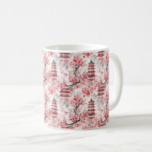 Chinesische Pagode mit Kirschblüten (9) Kaffeetasse