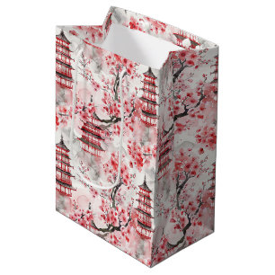 Chinesische Pagode mit Kirschblüten (9) Mittlere Geschenktüte