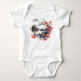 Chinesische Pavillonlandschaft Baby Strampler