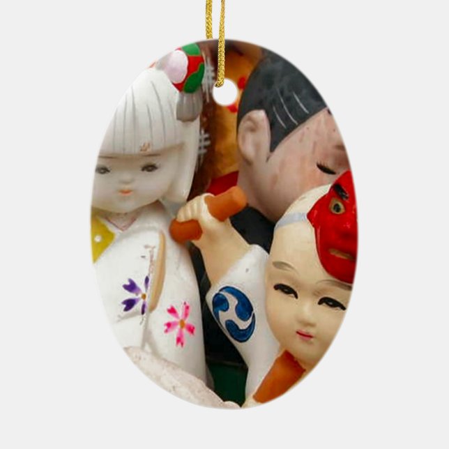 Chinesische Porzellanpuppen Keramikornament (Hinten)