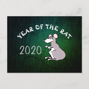Chinesische Ratte Neujahr 2020 Grußpostkarte Einladungspostkarte