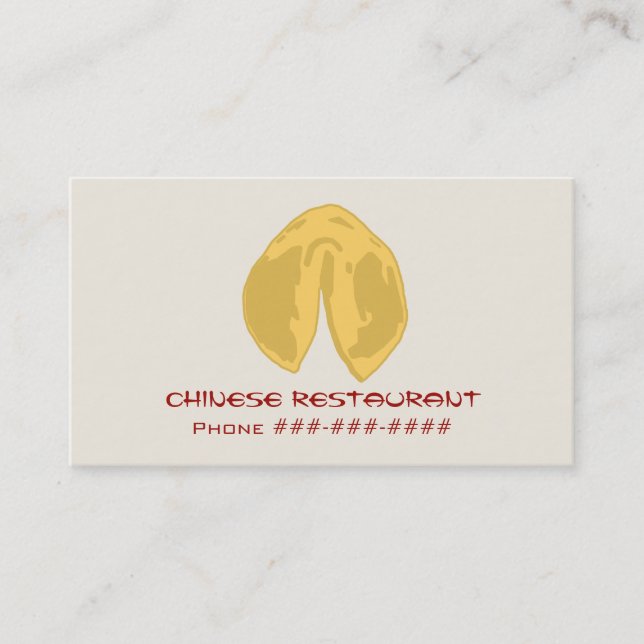 Chinesische Restaurantkarte Visitenkarte (Vorderseite)