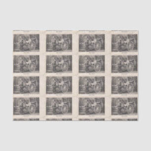 Chinesische Rikschah Antiquitäten-Fotopostkarte Seidenpapier