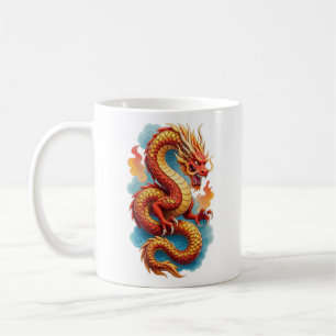 Chinesische Rote Drache Feuer-Illustration Kaffeetasse