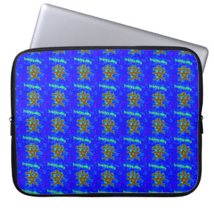 Chinesische Ruhe-Symbol auf blauem Ärmel Laptopschutzhülle