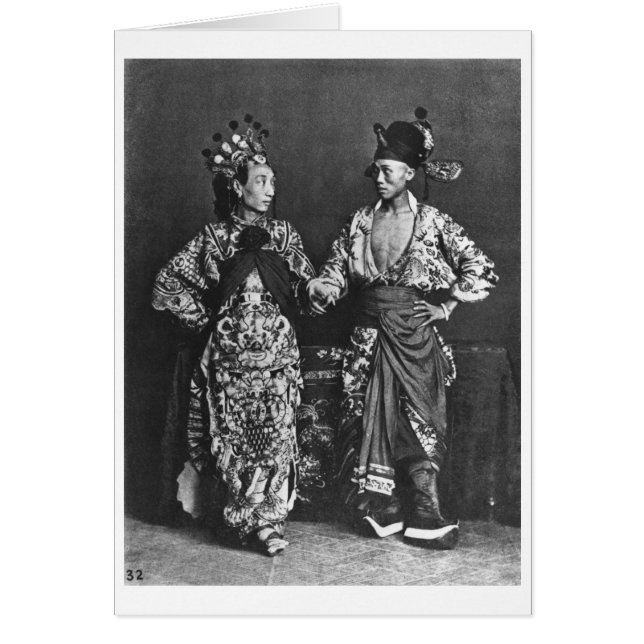 Chinesische Schauspieler, c.1870 (b/w-Foto) (Vorne)