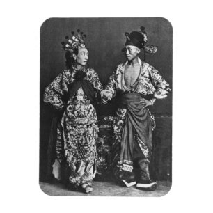 Chinesische Schauspieler, c.1870 (b/w Foto) Magnet