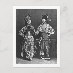 Chinesische Schauspieler, c.1870 (b/w-Foto) Postkarte