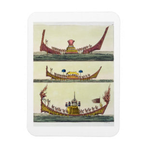 Chinesische Schiffe Cochin, Illustration von Magnet
