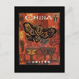 Chinesische Schmetterlinge Reise-Postkarte Postkarte