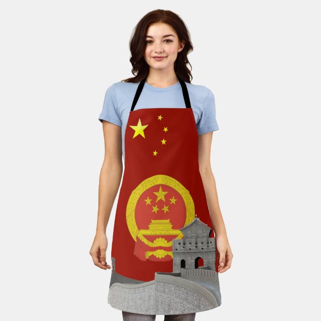 Chinesische Schürze des nationalen Emblems (Getragen)