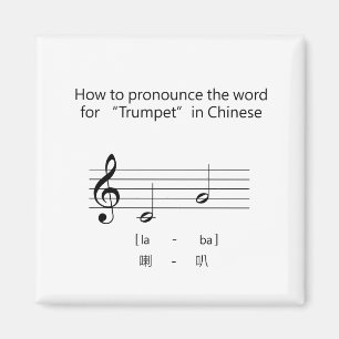Chinesische Sektion "Trumpet" in Musical Notation  Magnet