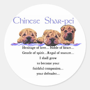 Chinesische Shar-pei-Geschenke Runder Aufkleber