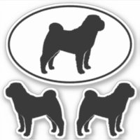 Chinesische Shar-Pei-Hunde-Silhouetten Vinyl-Stick