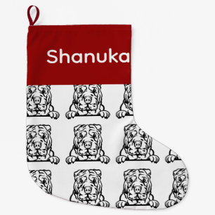 Chinesische Shar Pei Hundesocken Maßgeschneiderte Großer Weihnachtsstrumpf
