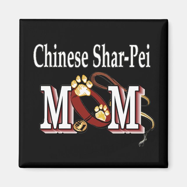 Chinesische Shar-pei-Mama Magnet (Vorne)