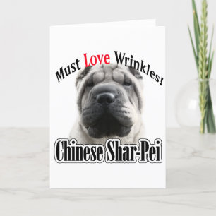 Chinesische Shar-Pei muss Liebe Falten. Feiertagskarte