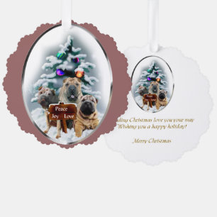 Chinesische Shar-Pei-Weihnachtsgeschenke Ornament Karte