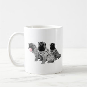 Chinesische Shar Pei Welpen Schwarz Weiß Bubble Gu Kaffeetasse