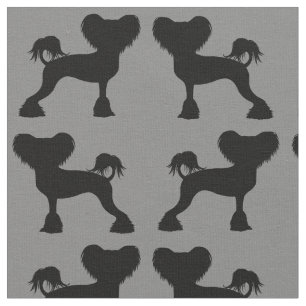 Chinesische Silhouetten Crestie Hunde Gemustert Stoff