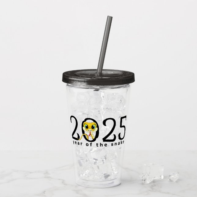 Chinesische Silvesterschlange Acryltrinkbecher (Rückseite Ice)