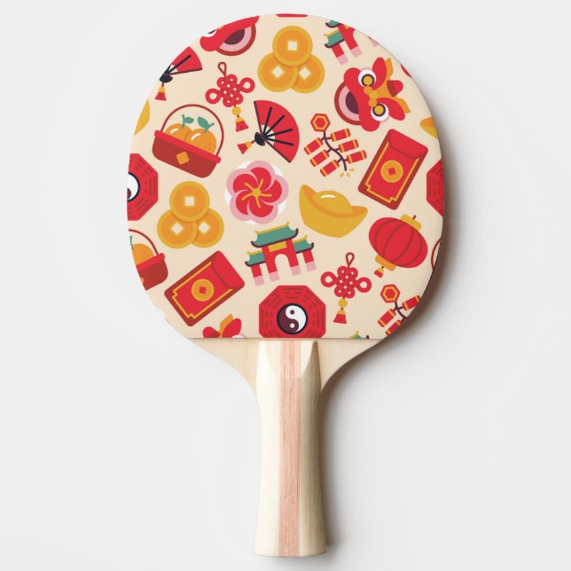 Chinesische Silvestersymbole Tischtennis Schläger (Vorderseite)