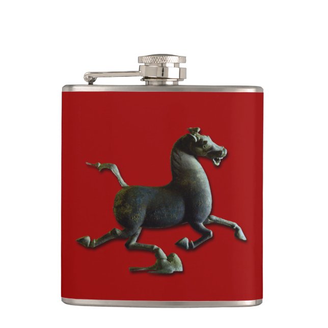 Chinesische Skulptur Jahr Zodiac Flasche Flachmann (Vorderseite)
