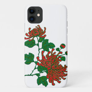Chinesische Spinnenchrysanthemen - tief rot Case-Mate iPhone Hülle