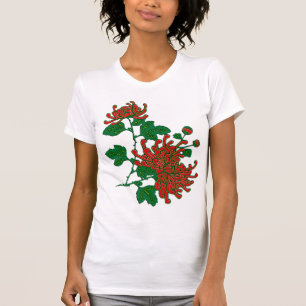 Chinesische Spinnenchrysanthemen - tief rot T-Shirt